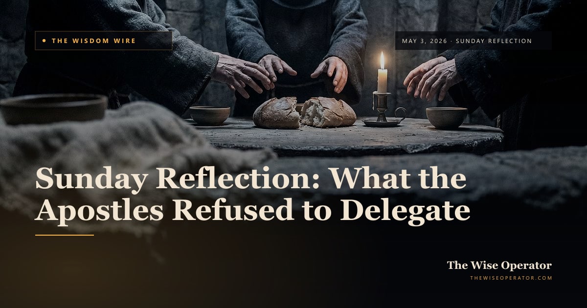 Sunday Reflection: What the Apostles Refused to Delegate