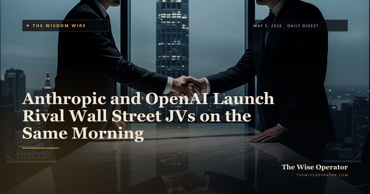 Anthropic and OpenAI Launch Rival Wall Street JVs on the Same Morning