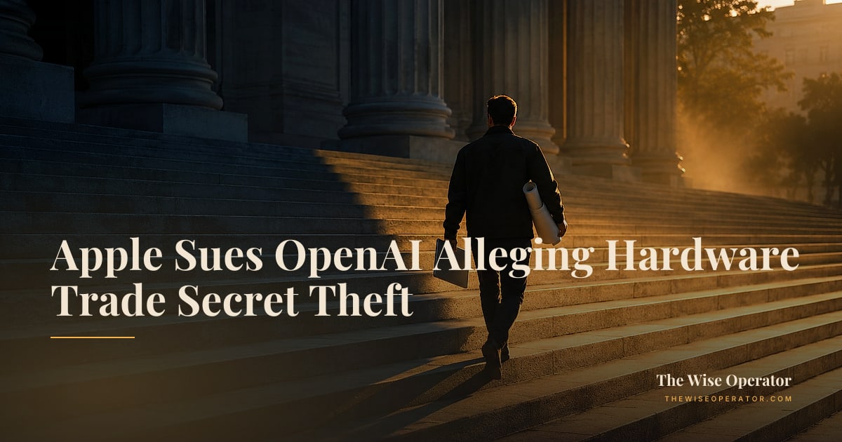 Apple Sues OpenAI Alleging Hardware Trade Secret Theft