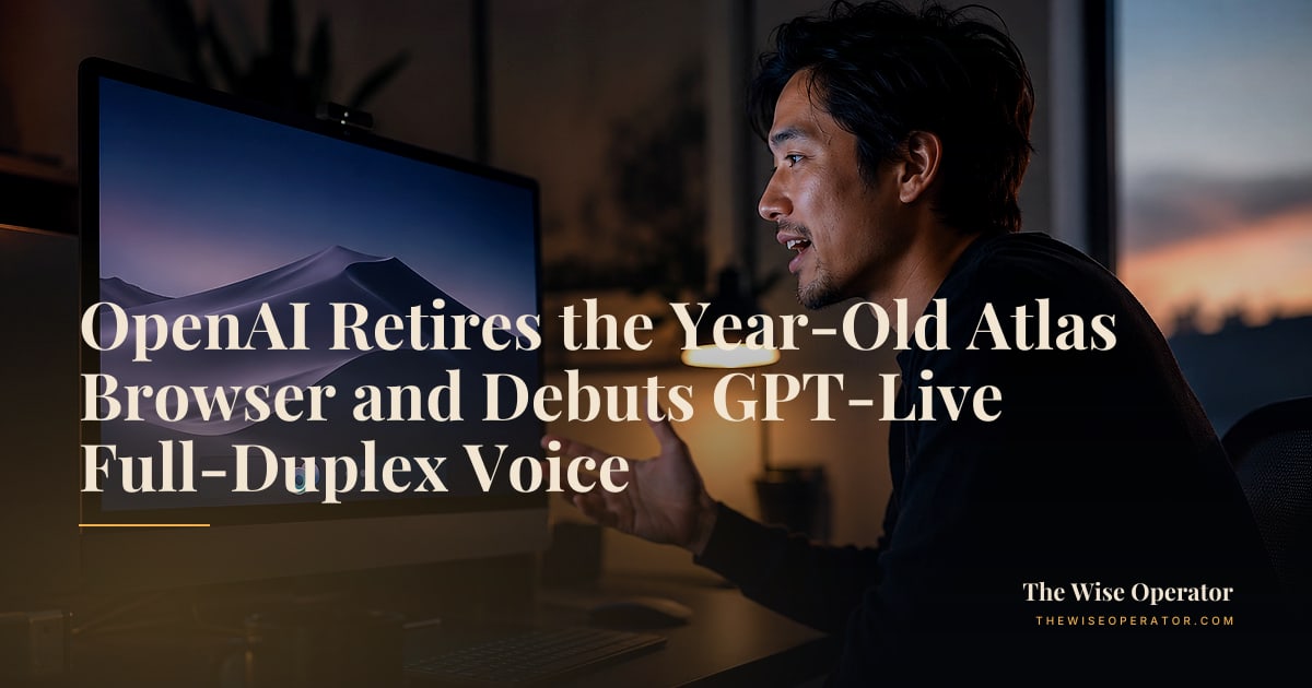 OpenAI Retires the Year-Old Atlas Browser and Debuts GPT-Live Full-Duplex Voice