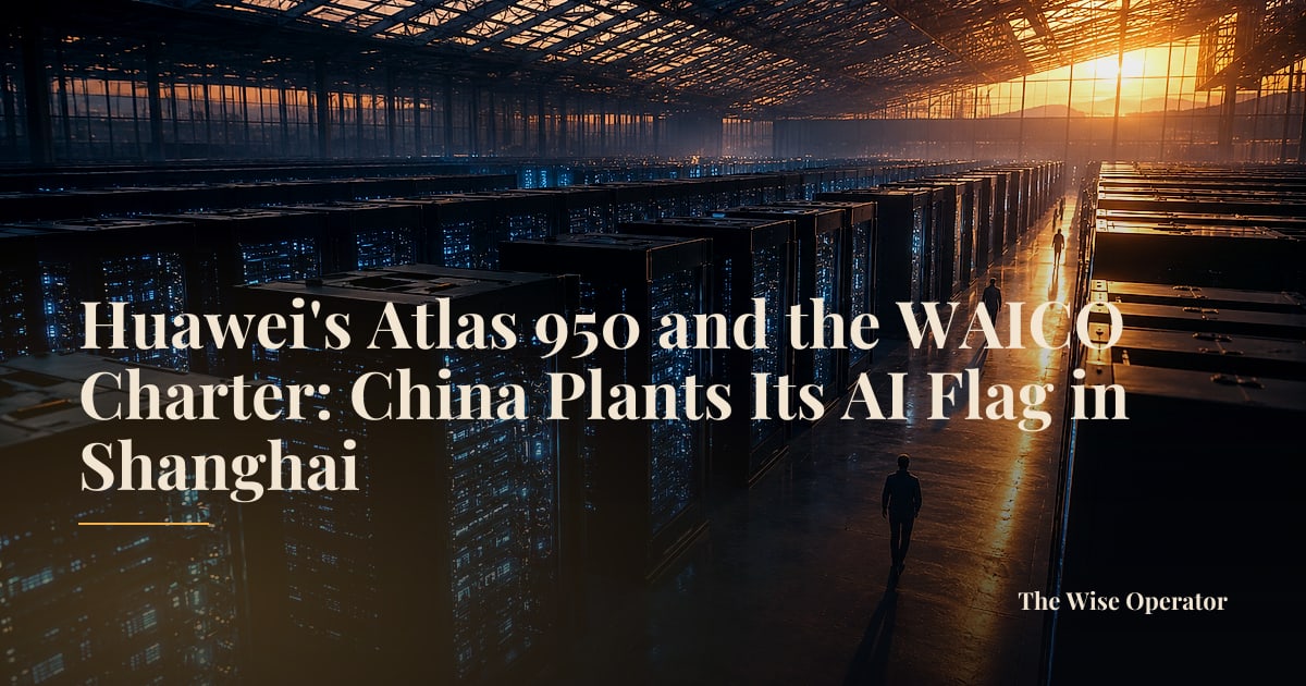 Huawei's Atlas 950 and the WAICO Charter: China Plants Its AI Flag in Shanghai