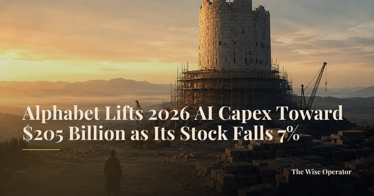 Alphabet Lifts 2026 AI Capex Toward $205 Billion as Its Stock Falls 7%