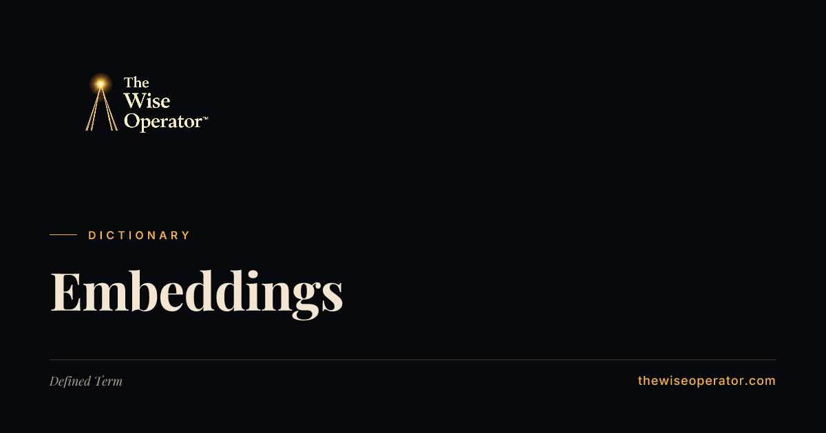 Embeddings | The Wise Operator