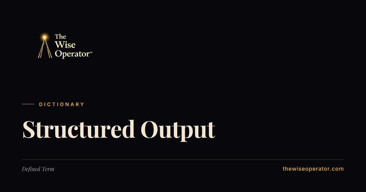 Structured Output | The Wise Operator